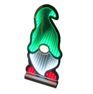 Gnomo Verde Infinity Light 30 cm con LED, IP20, Alimentatore Incluso, Non Prolungabile, Uso Interno