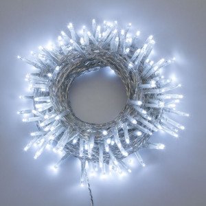Catena 10 m, 300 LED Reflex colore Bianco Freddo, 8 Giochi di Luce, Non prolungabile