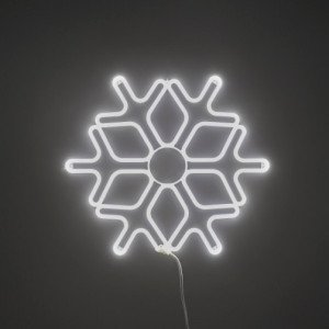 Fiocco di Neve Led Neon Bifacciale, Bianco Freddo, Luce fissa, L. 60 x H. 60 cm