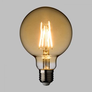 Lampada LED con estetica vintage Maxi Globo 8W E27 Vetro Oro
