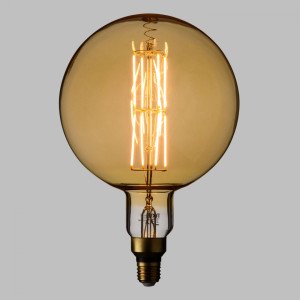Lampada LED con estetica vintage Maxi Globo 8W E27 Vetro Oro Dimmerabile