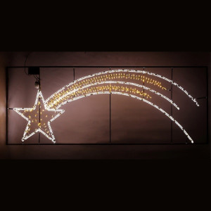Stella Cometa Tubo a Led Flexineon, Bianco Caldo e Freddo, Luce fissa, L. 350 x H. 130 cm