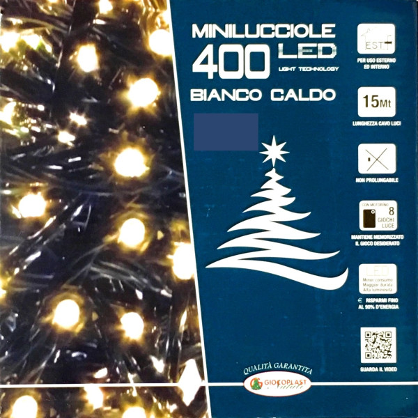 takestop® 400 LED LUCI Bianco Caldo Filo Verde Albero di Natale Catena Luminosa Controller 8 FUNZIONI MINILUCCIOLE LAMPADINE LUCCIOLE 